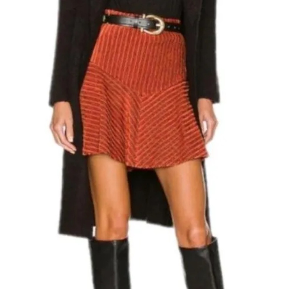 Free People Camden Corduroy Ginger Boho Chic Mini Skirt Size S